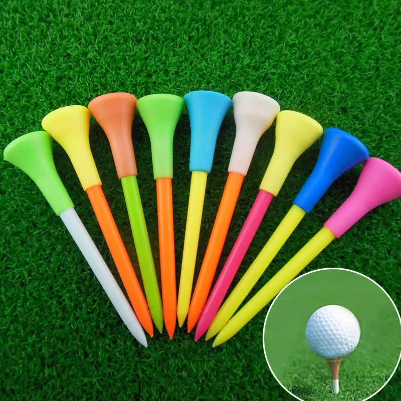 Low Moq Multiple Color Rubber Golf Tees Custom Logo Plastic Golf Tees