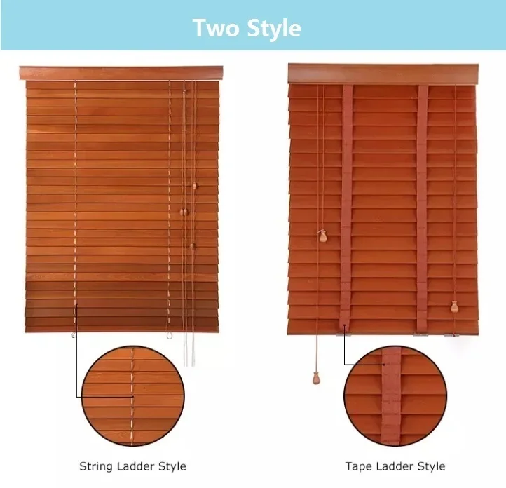 50mm Faux Wood Slats Mechanical Window Blinds Manufacturer