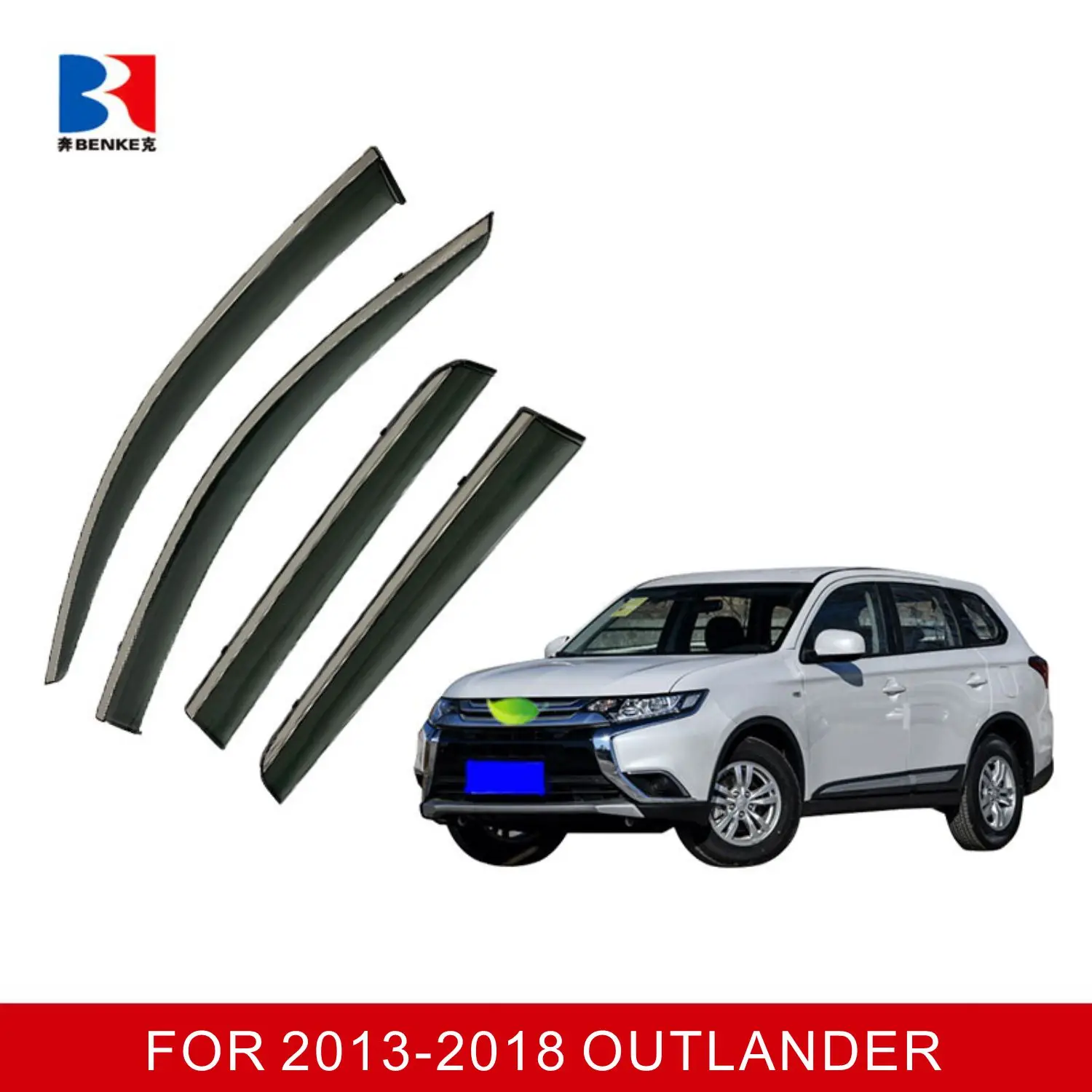 thumbnail interactive-video image 1 of Transparent Black Window Visors For 2022+ Mitsubishi Outlander – In-Channel Vent Deflectors 1 of 3