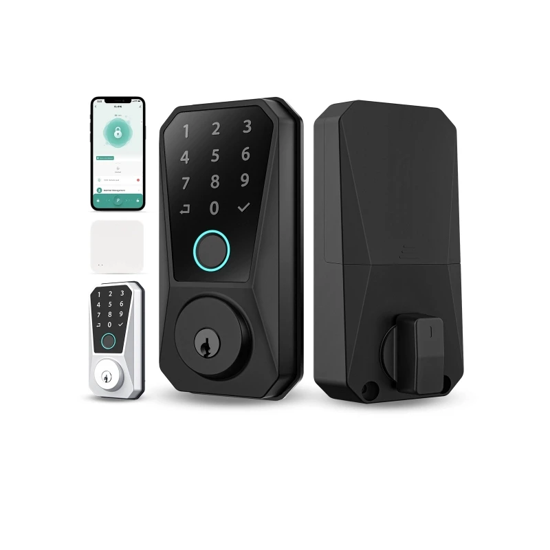 Smart WiFi Door Lock with Fingerprint Electronic Deadbolt with Wifi Lock Made of Durable Zinc Alloy