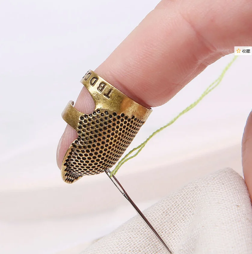 Metal Copper Sewing Thimble Finger Protector Adjustable Finger Shield Ring Fingertip Thimble Sewing Thimble Finger Protector