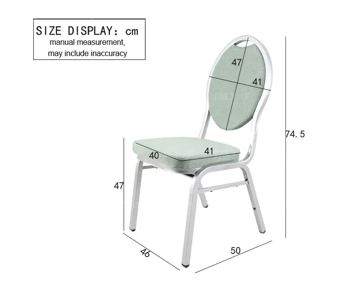 Light Green Stacking Hotel Banquet Chair Metal Frame Elegant Chair With Round Backrest For Restaurant Dining And Wedding Event