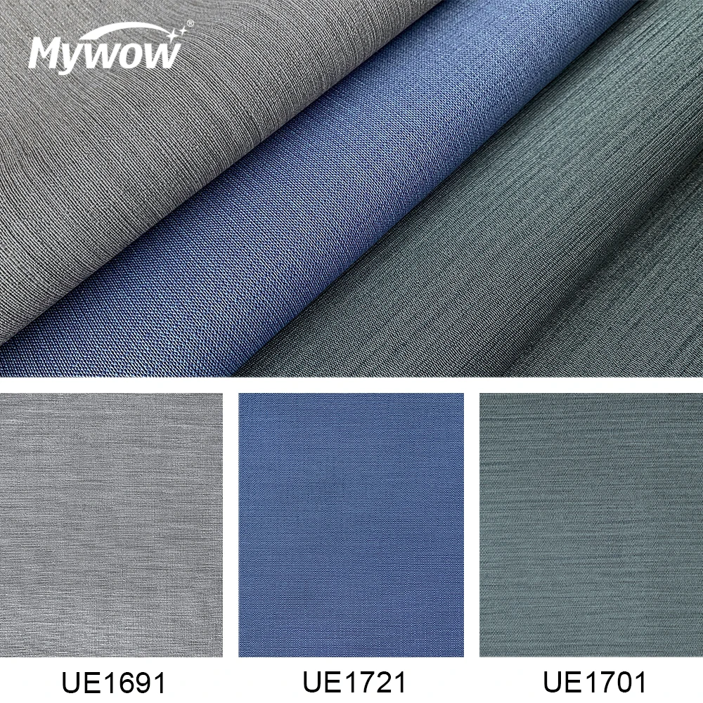 Modern Plain Textured Grey Contract Wall Fabric Backed Wallpaper Vinyl