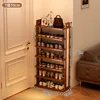 Simple brown shoe rack, 7 layers, 70cm long