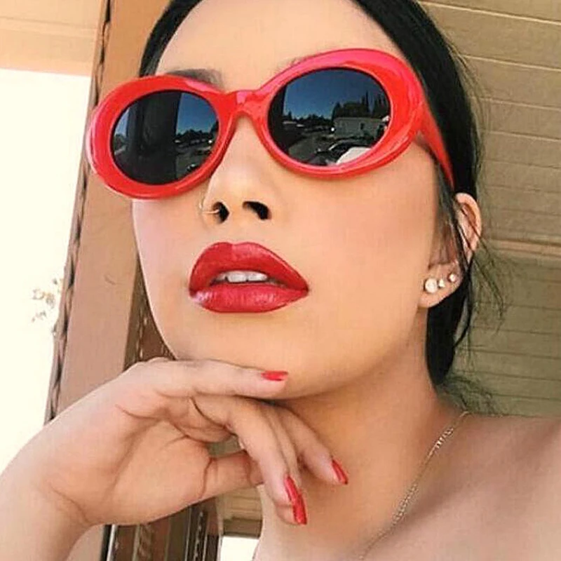 Shop 2024 Retro Round Oval Women Sunglasses - Fashionable 