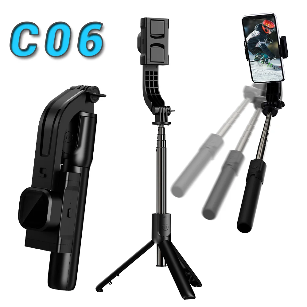 C06 Handheld Foldable One Axis Mobile Phone Gimbal Stabilizer Wireless Remota Vlog Photo Selfie Stick Tripod for Smartphone