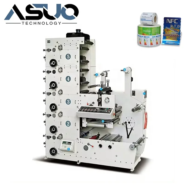 Ry320-5b Full Automatic High Speed Electric Control Paper Label Flexographic Printing Machine