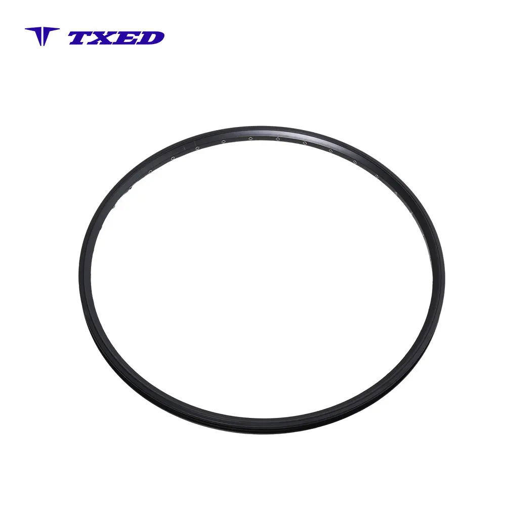 20"x13Gx36H Double Wall Alloy Rim 6061 Aluminum V Brake Tubeless Strong & Lightweight AV Valve Black with Silver Logo