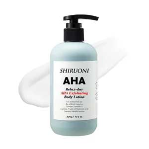 Private Label Gentle Vegan HA AHA Exfoliating Nourishing Body Lotion with Centella for Acne Skin Soothing Repairing & Lightening