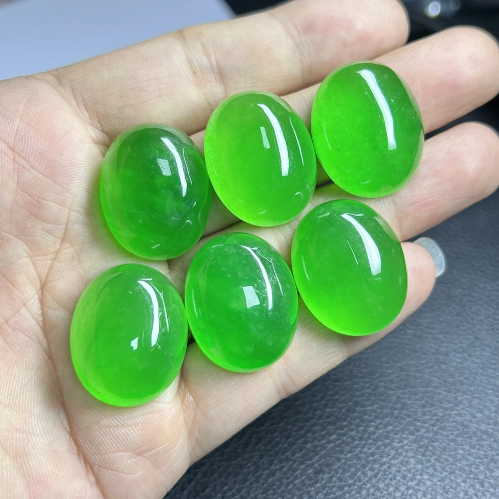 HQ GEMS Natural Green Myanmar Jadeite Loose Gemstone Flatback Cabochon  Beads Burma Jade Stone Price