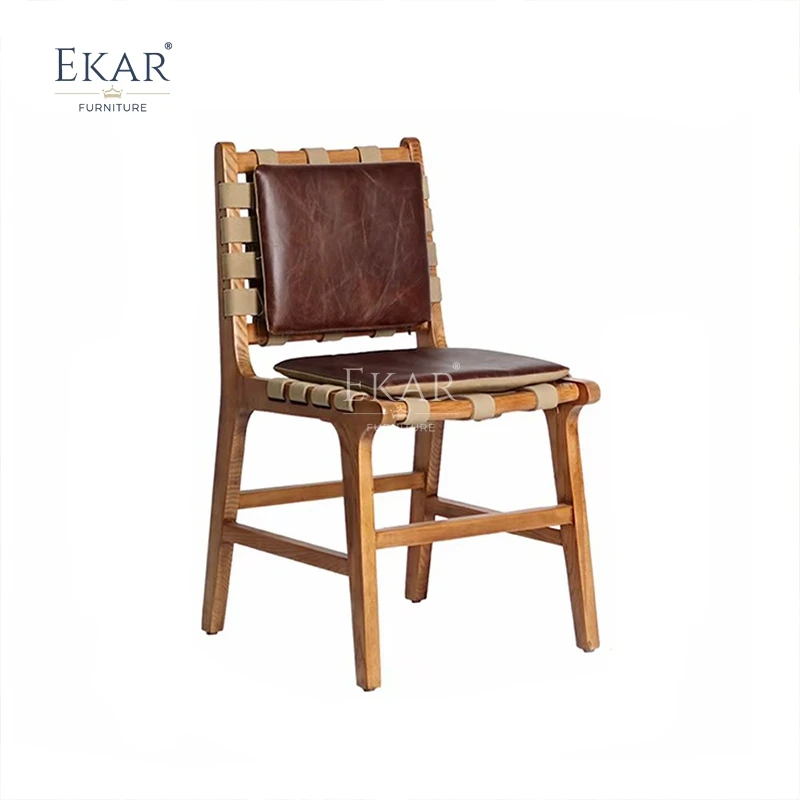 product new design modern solid wood chair with leather and fabric upholstery-64