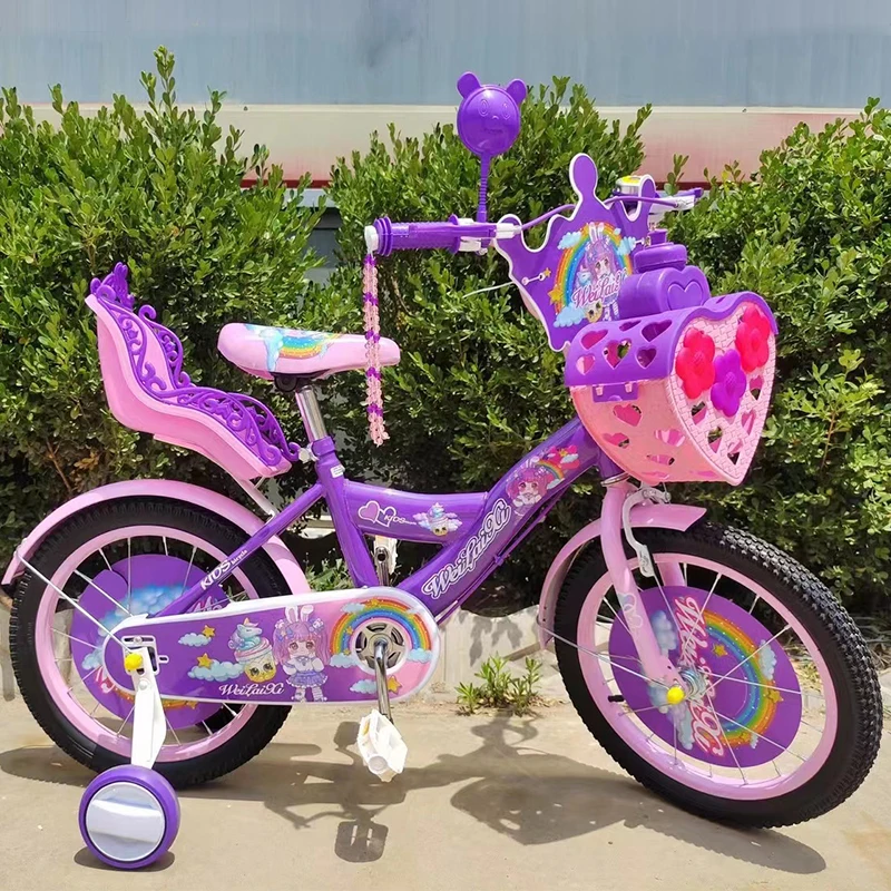 Factory New Model Colorful Child Bicycle 14inch 16inch 18inch Princess Kid Bikes With Training Wheel