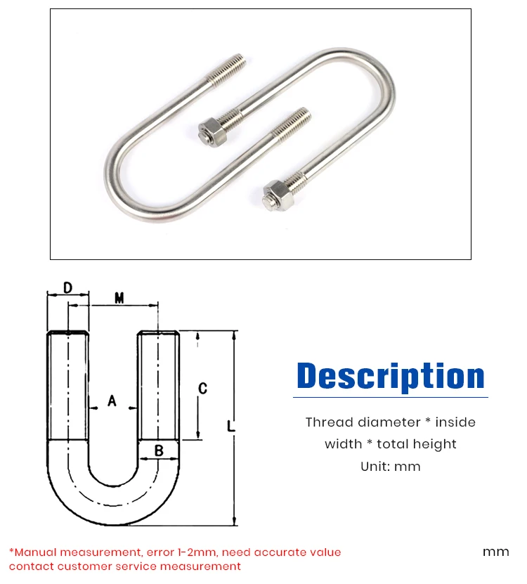 Hydraulic U Bolt Pipe Clamp Insulated Stainless U-bolt With Ptfe Ubolt ...