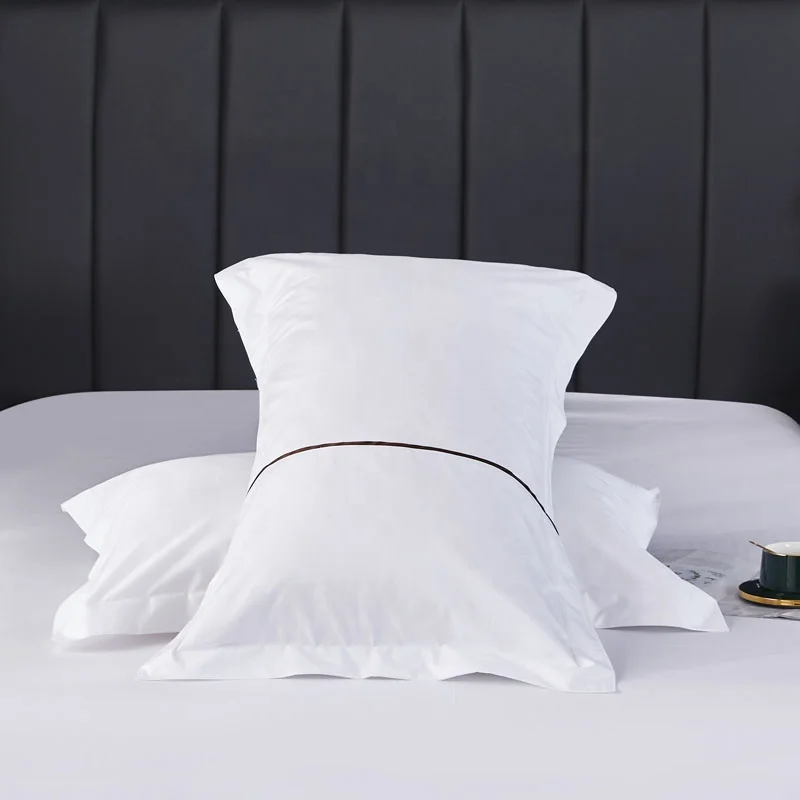 
White 60 cotton satin five-star hotel bedding set gold thread luxury soft four-piece suit Quilt Set 