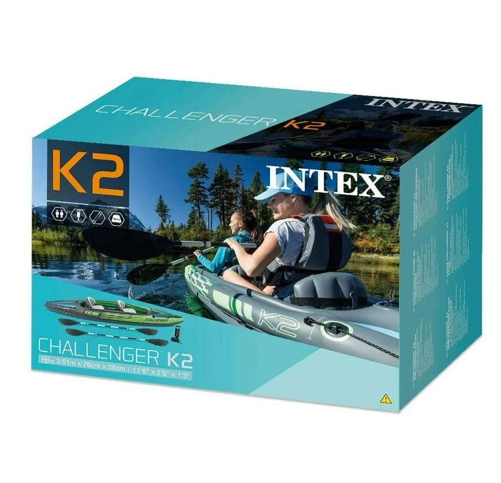 Intex 68306 CHALLENGER K2 KAYAK PVC 2 Seat Inflatable Rowing Boat Fishing  Kayak| Alibaba.com