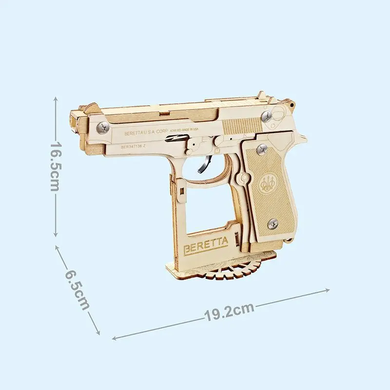 Assembly Puzzle Toy 3D Wooden Assembled Rifle Model Building Kits Educational Toy Boy Handmade DIY Children's Gun Craft Ornament