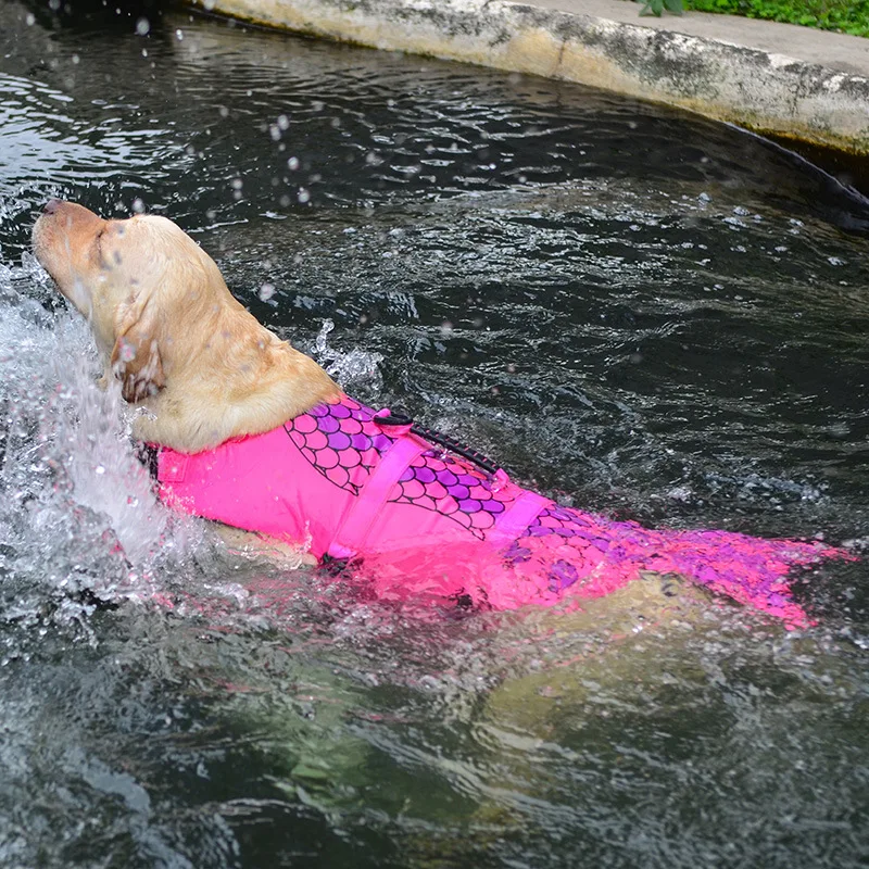 Pet Supplies Dog Swimsuit Mermaid Princess Life Jacket Labrador Clothes