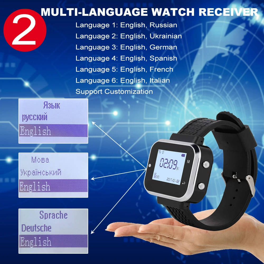 Wireless Wrist Pager Ipx7 Waterproof 433.92mhz Watch Pager For Restaurant  Paging System | Fruugo UK