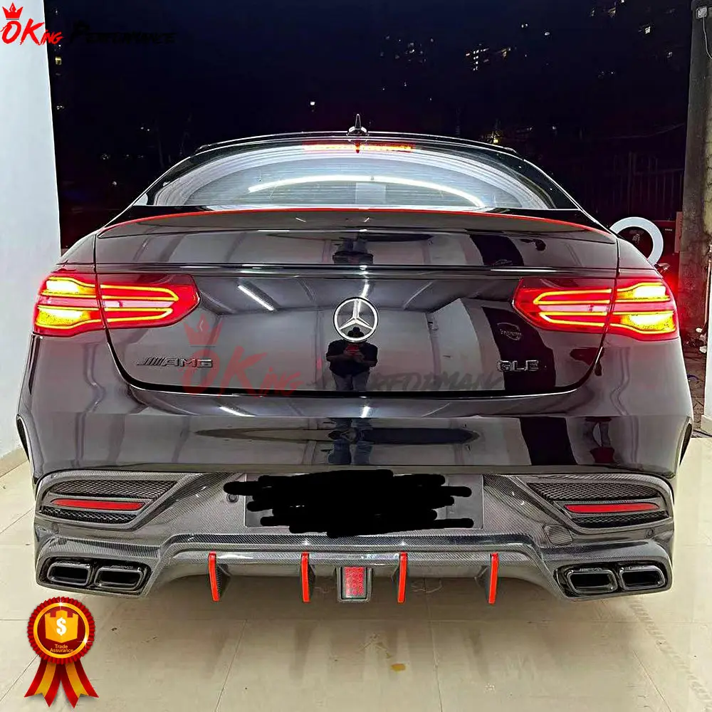 FD Style Carbon Fiber Rear Diffuser for Mercedes Benz AMG GLE43 GLE63 Coupe GLE Class Body Kit