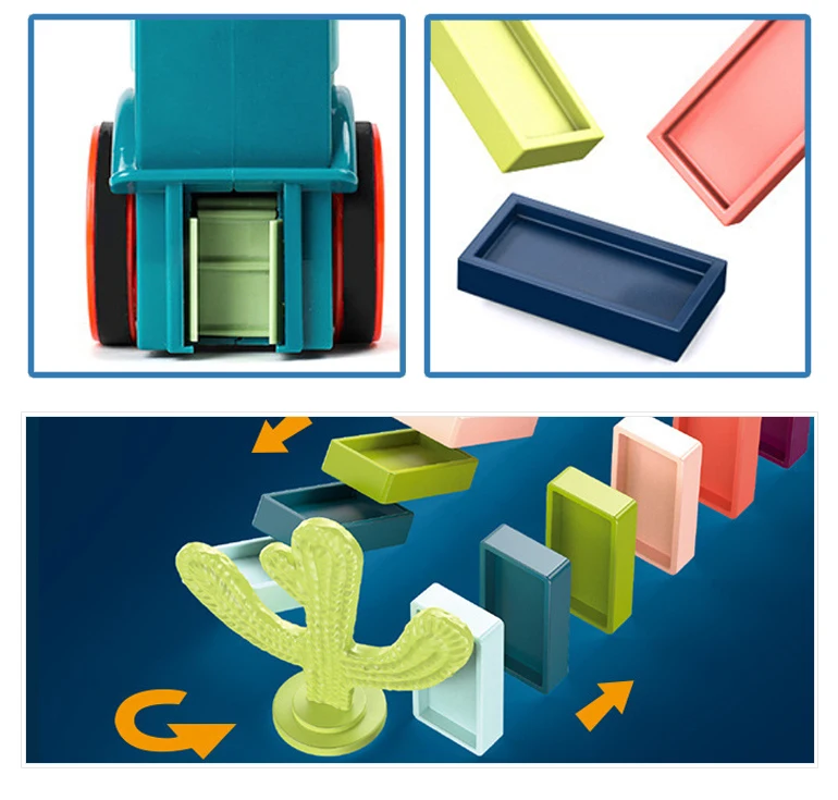 Educational Electric Lighting Music Blocks Kids Domino Train Toy Set