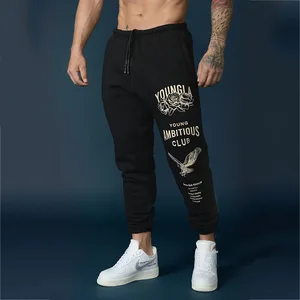 2026 Men's Cross-border Sports Casual Fitness Training Drawstring Pants Waterproof for Europe the United States Fall Sports