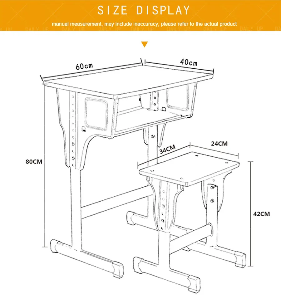 School 2 People Desk And Bench Wooden Primary School Tables and Chairs University Furniture