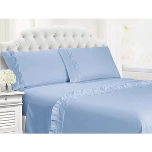 4 Piece Soft Hypoallergenic Luxury 100% Cotton 15" Deep Pocket Bed Sheets Set With Fitted Sheet Pillowcase
