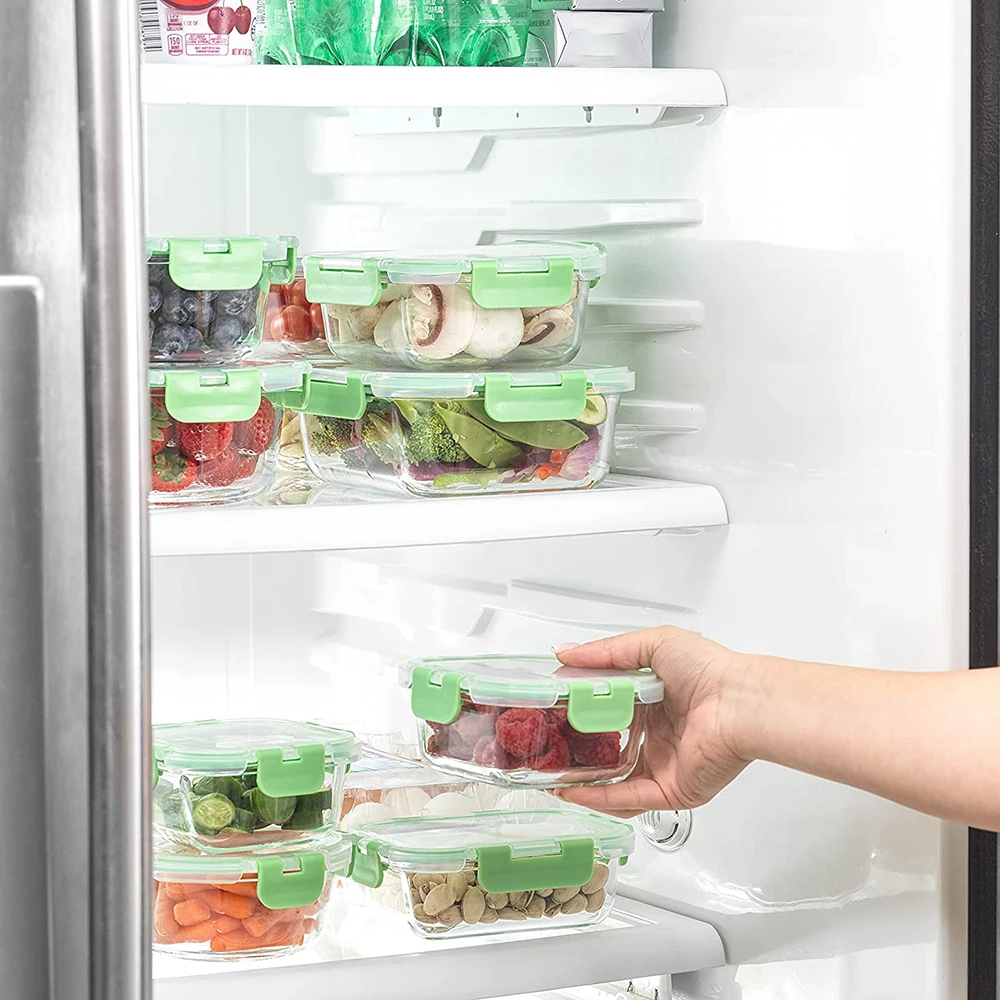 10 Pack Glass Food Storage Containers,Glass Meal Prep Containers With