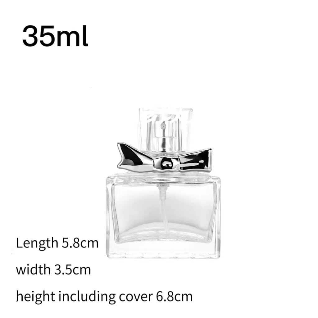 Deluxe Recyclable Bow 30ml 50ml 100ml Glass Perfume Bottle With Pump