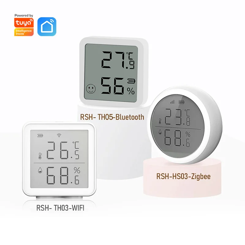 Tuya Zigbee Temperature Humidity Sensor Mini LCD Digital Display Remote  Control Thermometer Hygrometer Smart Home