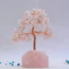 Hojas de cuarzo rosa con soporte de rosa