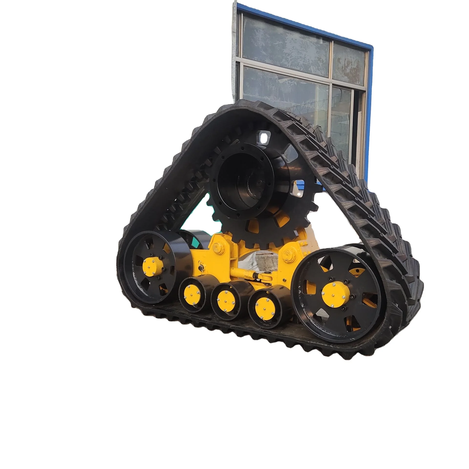 Triangle Rubber Track Crawler Chassis Wheel Undercarriage for Deere Windrower W150  Agriculture Tractor Use