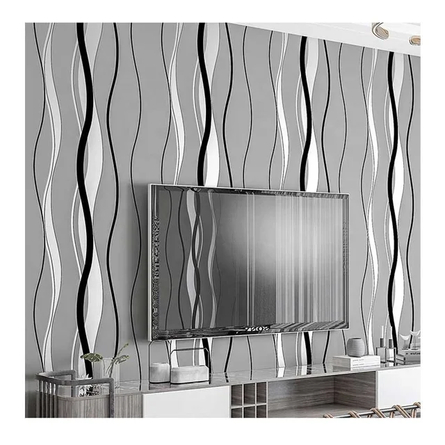 2023 New Modern Stripe Home Decoration Thick Non Woven Wallpaper