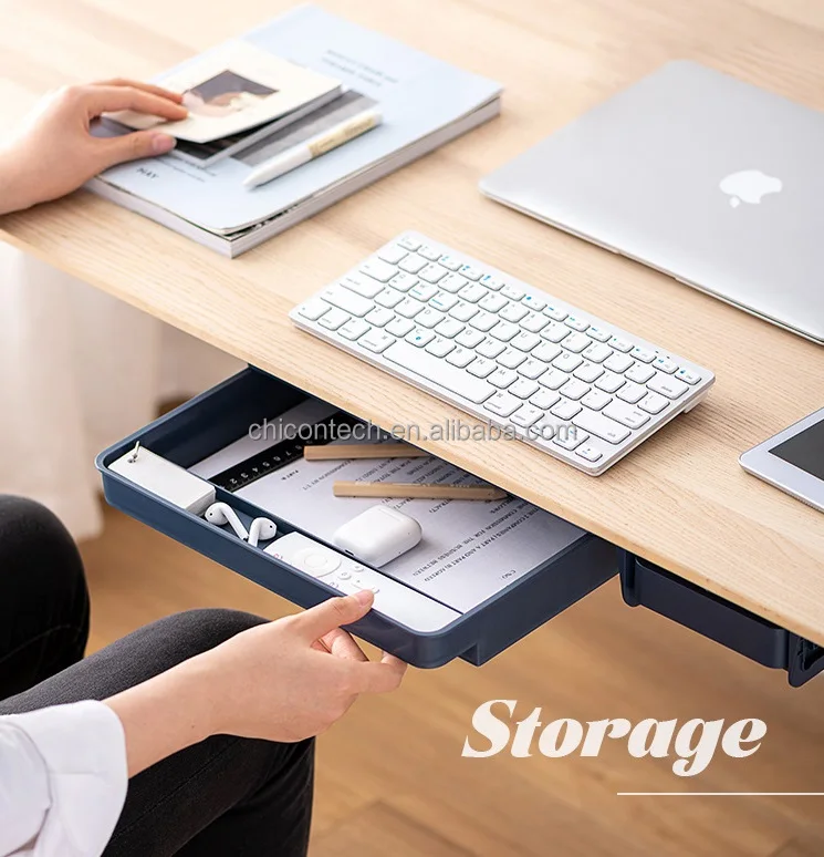 Table Bottom Office Stationary Drawer Storage Under The Desk Drawer