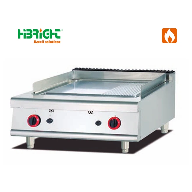 Commercial Kitchen Cooking Machine Hamburger Cooker Gas Griddle With Cabinet