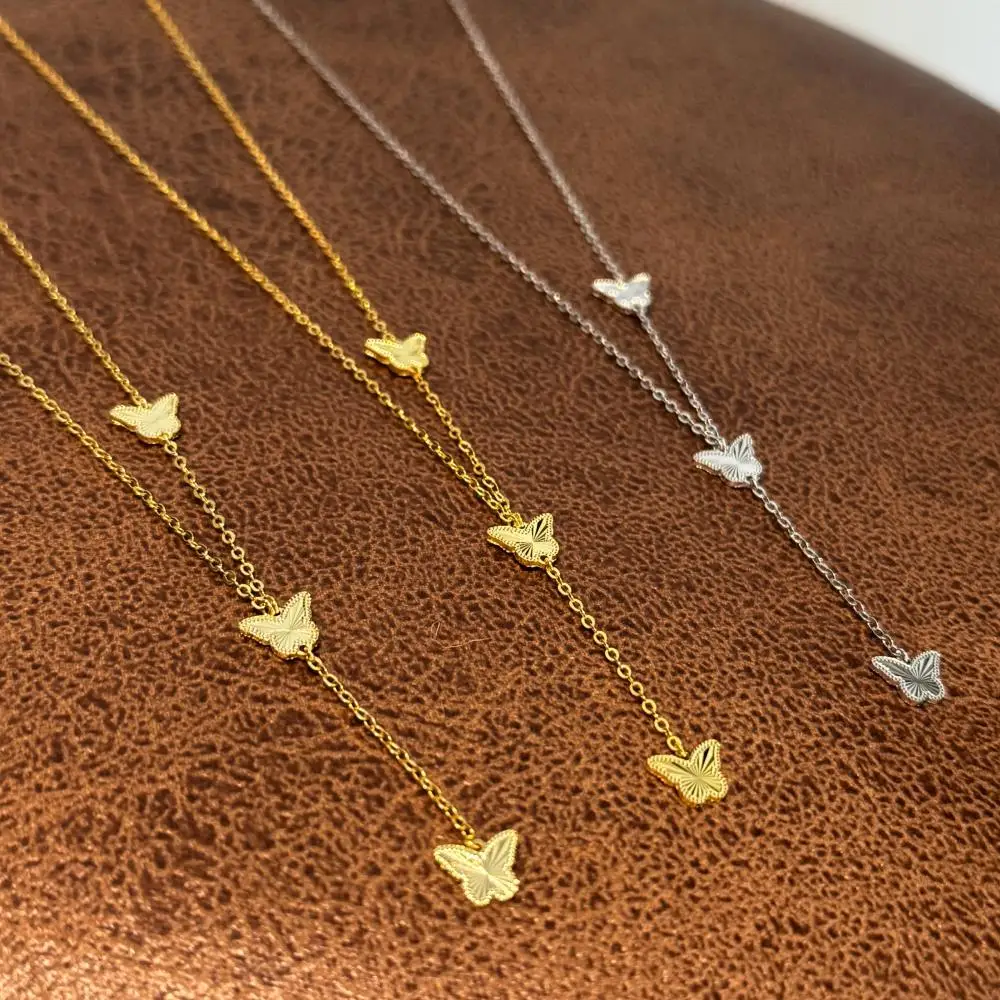 KAKODIY new 925 sterling silver jewelry gold-plated tassel butterfly forest necklace for women detail 5
