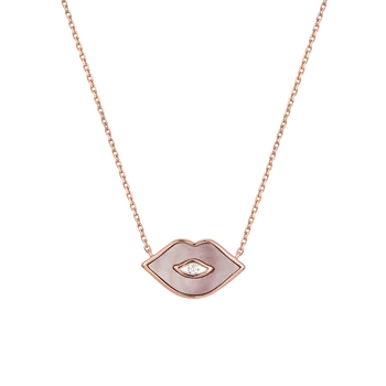 18ct Rose Gold Plated Vermeil Mother Of Pearl Ablone Shell Jewelry 925 Silver Lip Pendant Necklace
