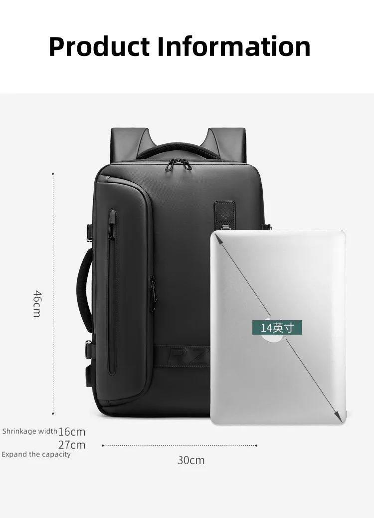 Multifunctional airbag Backpack Men's Large Capacity Vacuum Storage Business Travel Bag Oxford Cloth Waterproof Backpack