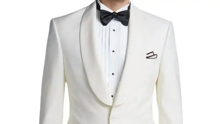 Tailor Half Canvas White Traditional Fit Wedding Tuxedo Men Suit