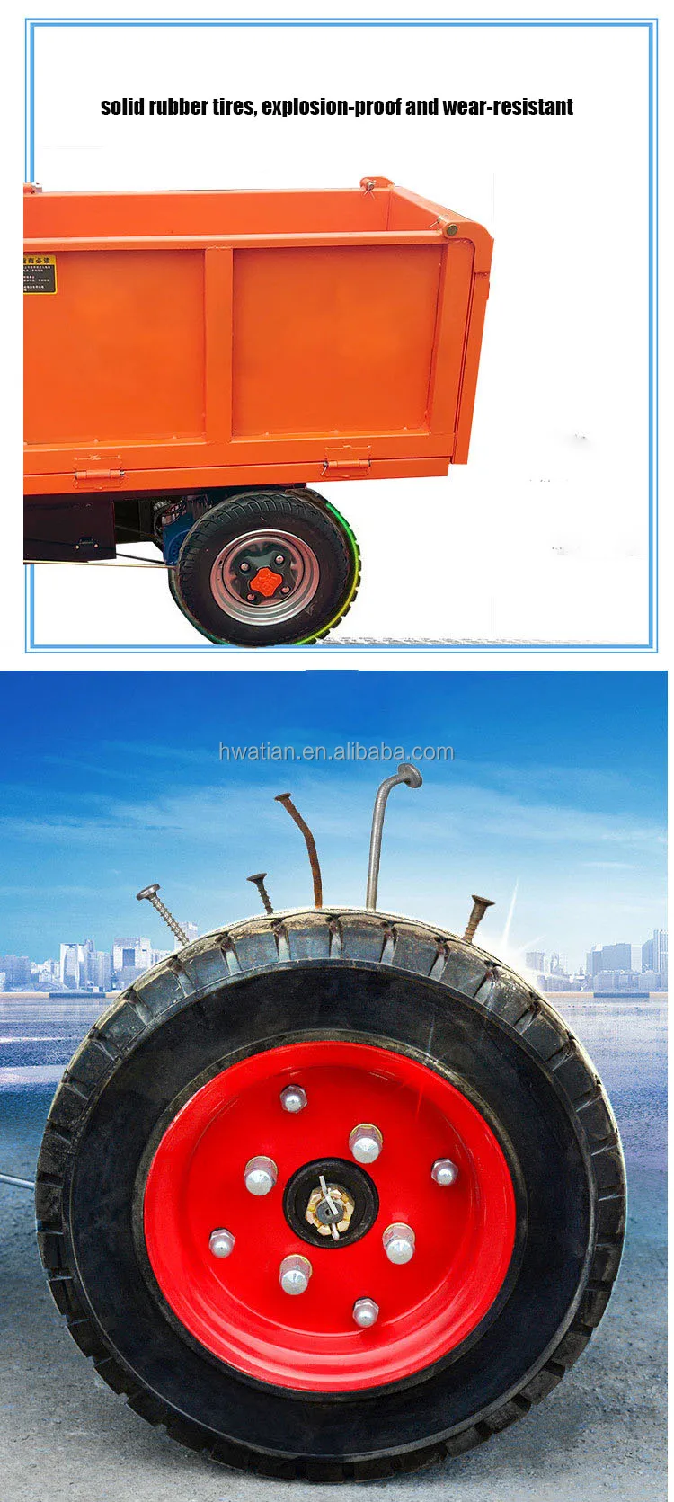 Easy Use Self-unloading Tricycle Cargo Cart Trolley Electric Wheelbarrow Dumper, Electric Mini Dumper