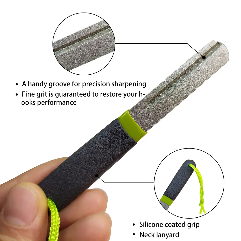 Double Side Good Quality Fishing Flies Hook Hone Fly Fishing Hook Sharpening Tool Hooks Sharpener Hone