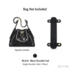 Bolso bandolera tipo bandeja (estilo ancho) de 25 bolsas, color negro, con acabado en cera de aceite. Longitud: 23 cm.