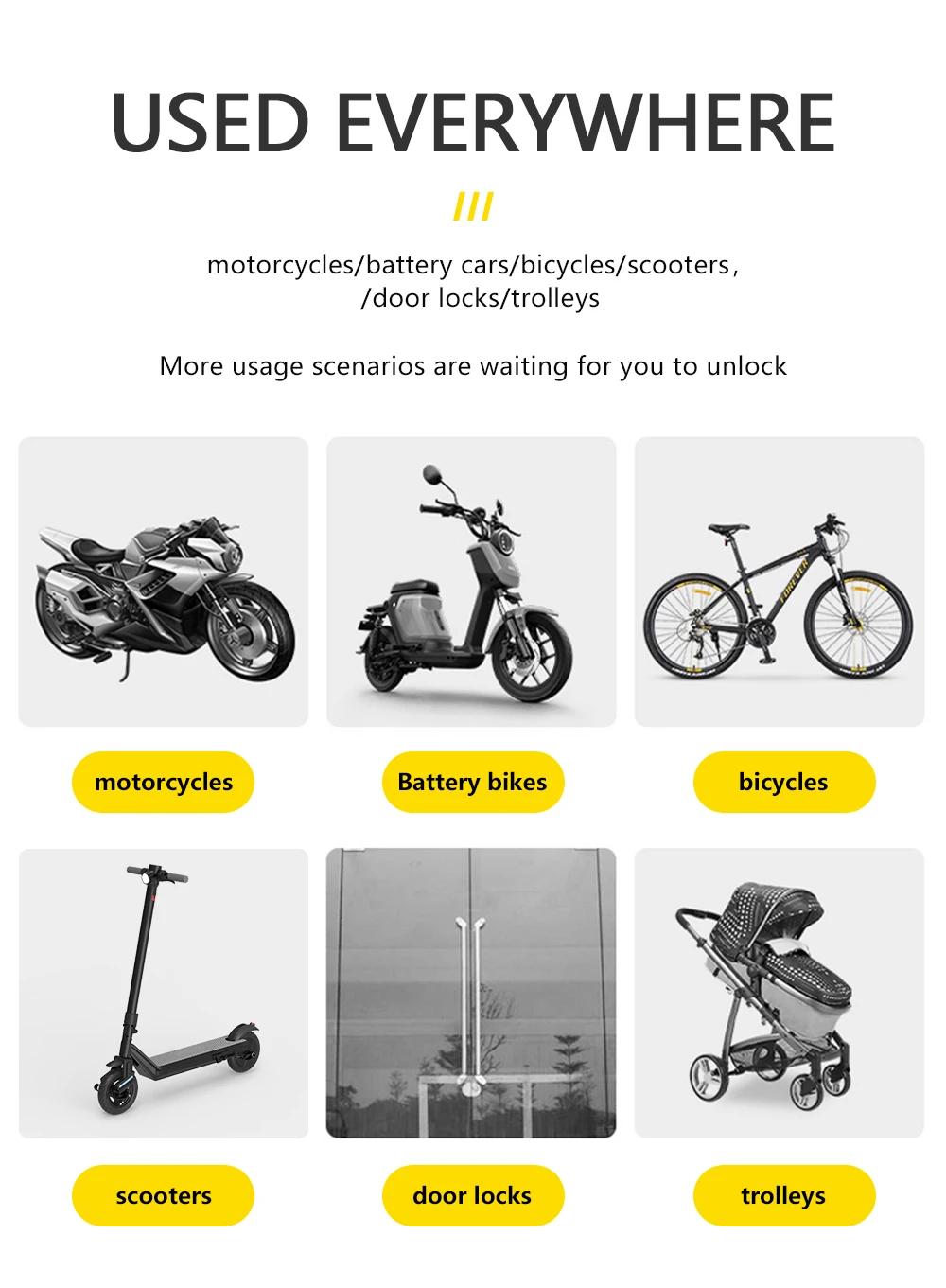 Smart Cable Chain Lock E-scooter Lock Solution Keyless IOT Control Rental Sharing Electric Scooter Lock