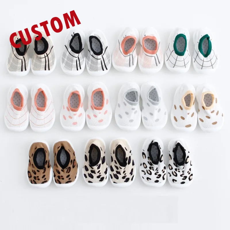 Professional Non Anti Slip Leopard Dot Rubber Soles Baby Kids Socks Girl Shoes for Kids Anti Put Shoe Socks