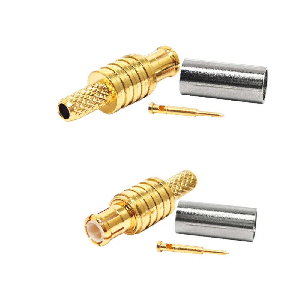 Gold Plated Straight Crimp MCX Male Plug RF Coaxial Connector RG174 RG316 LMR100 RF Cable WLAN Radio Base Station
