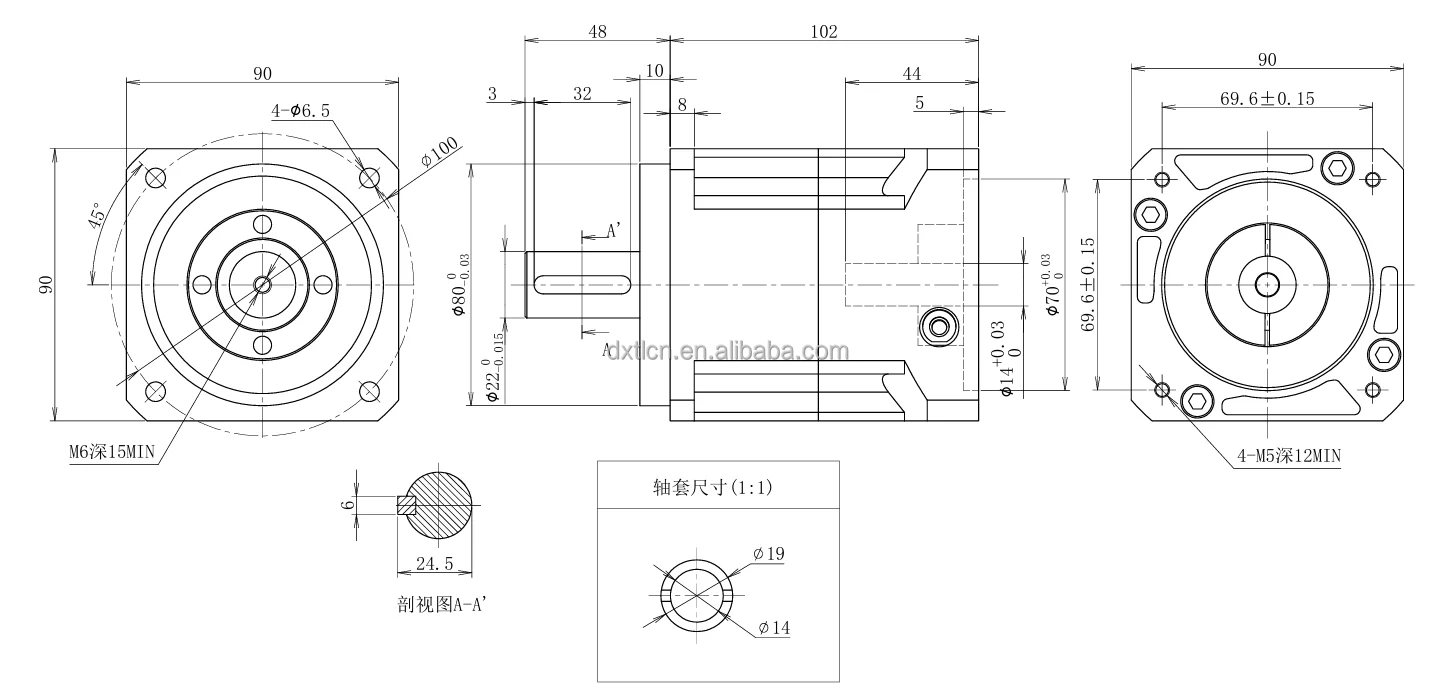 Helical Single Stage Nema35 High Precision Low Backlash Planetary Gearbox Motor Reducer for Transmission manufacture