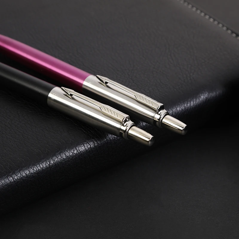 Eacajess New Style Parker Model Pen Black Ink Custom LOGO 1.0mm Gel Ballpoint Pen with Original Metal Steel for Gifts