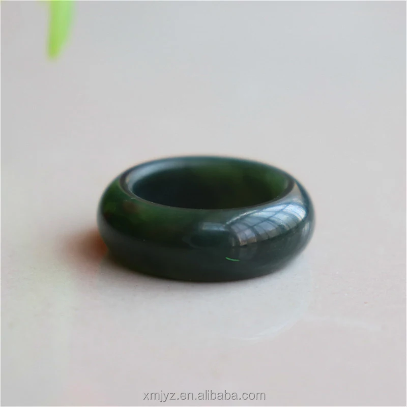 Certified Natural Hetian Jade Black Sapphire Black Jade Ring for Men and  Women Please Couple Style Jade Ring