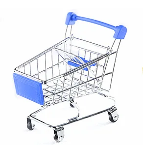 Mini Metal Shopping Cart Salesman Sample for Children Pretend Play Toy Home Office Desk Dollhouse Decoration
