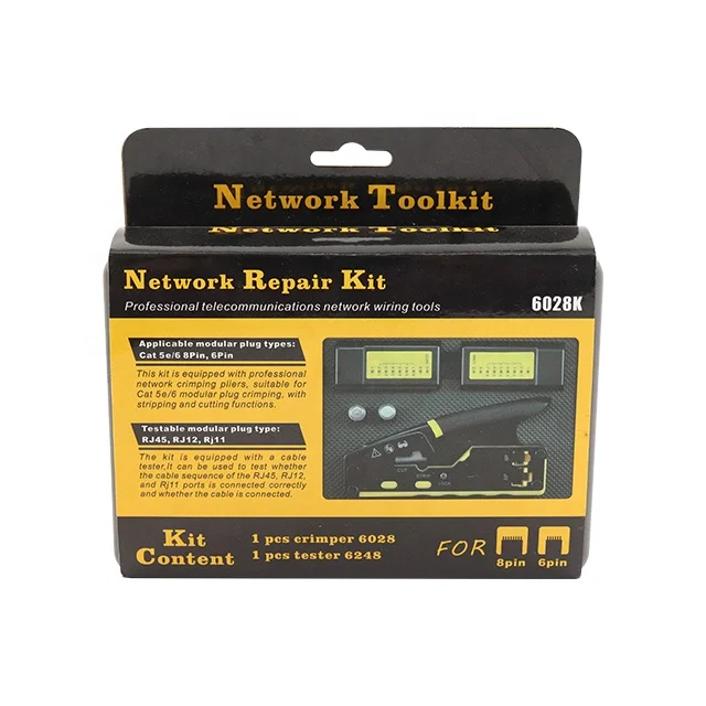 Network Repair Tool Kit RJ45 Crimping Tool Cable Tester Tool Set